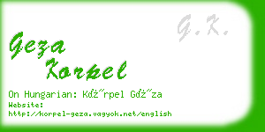 geza korpel business card
